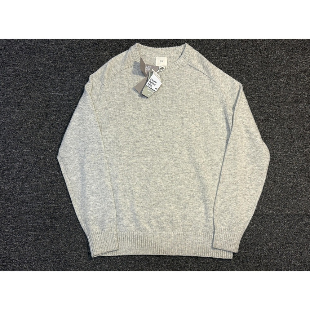 H&M Sweater Men's Medium Gray Wool Blend Pullover New NWT